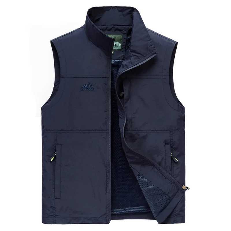 New Arrival Sleeveless vest mens summer breathable waist jacket with multiple pockets vest jacket mens outdoor fishing photography vest travel suit 8X