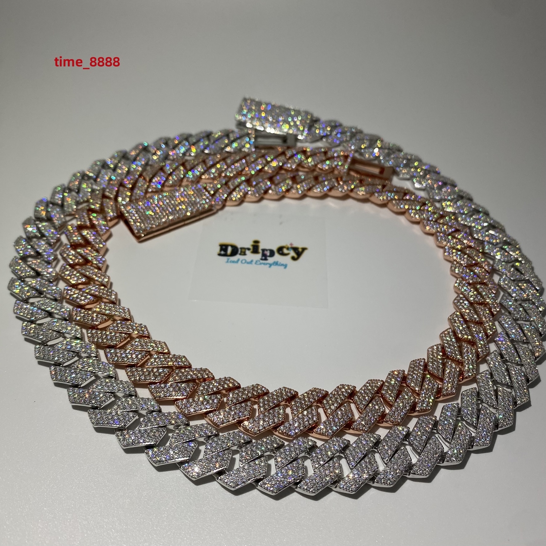 Fashion Customization Moissanite Vvs1 d Color Cuban Link Chains Real Iced Necklace Hip Hop Pass Test