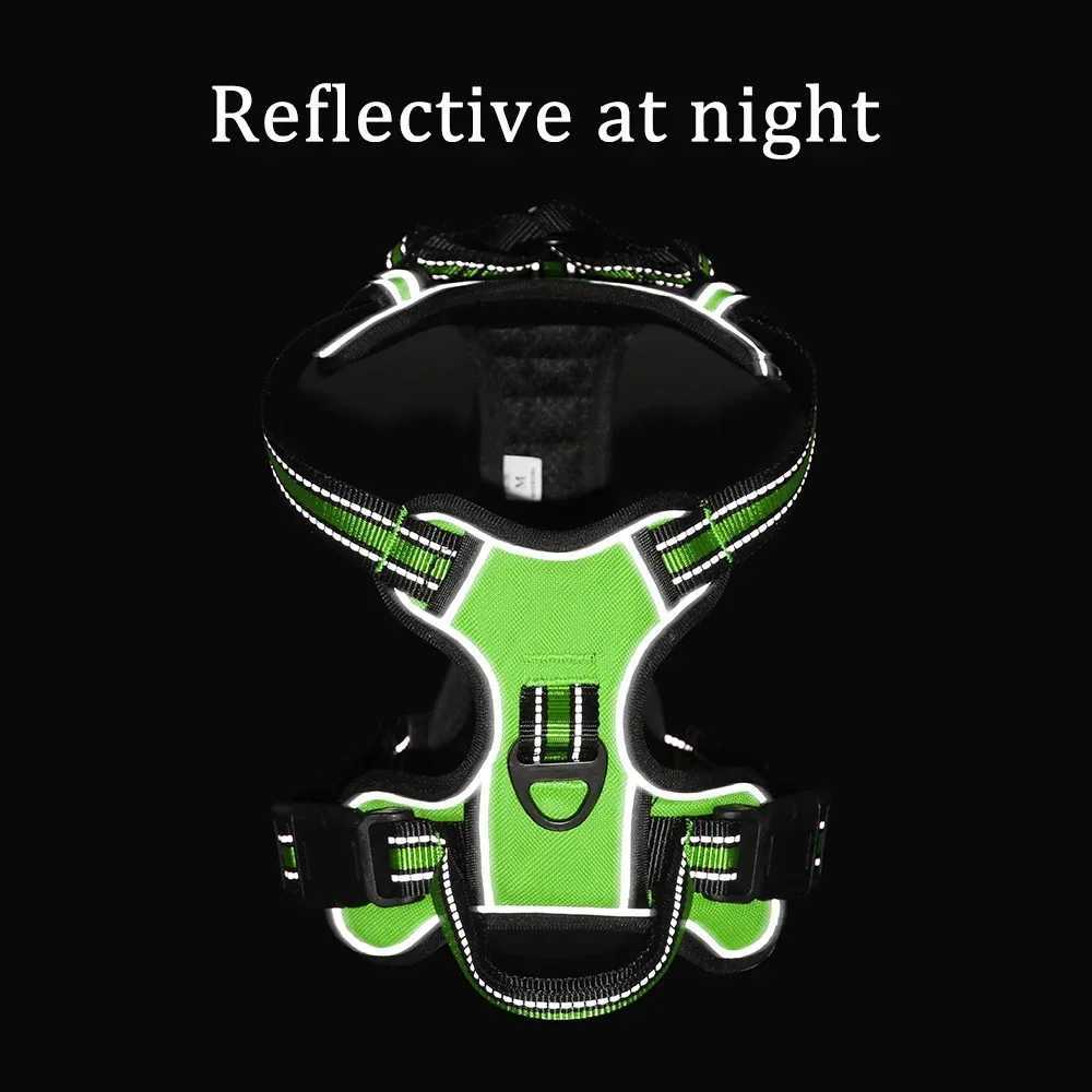Adjustable nylon dog harness vest reflective soft breathable no pull dog harness pet harness X250326
