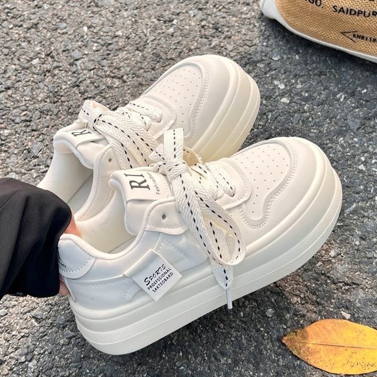 Designer Shoes Ugly Cute Thick Bottom Big Head Female 2025 Autumn New Korean Leather Outdoor Multi Functional White Shoes Student Casual Board Shoes
