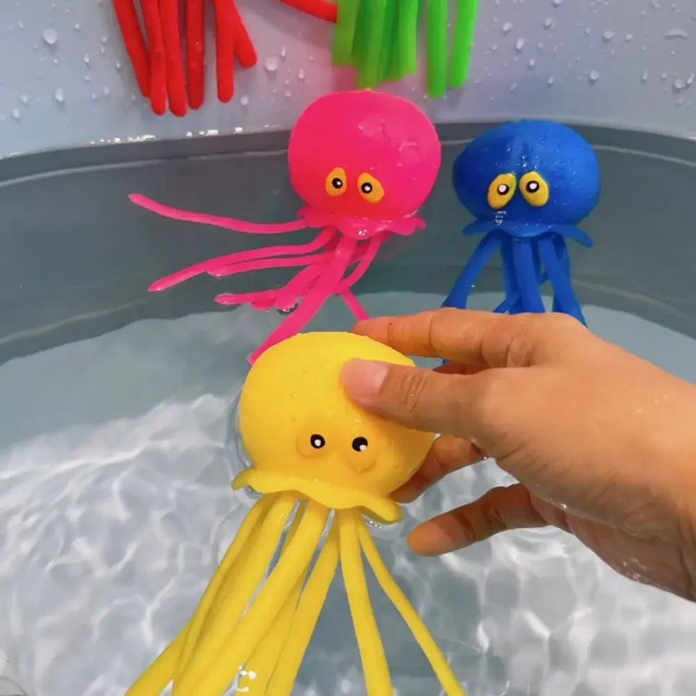 Baby Bath Toys Sponge Water Absorbing Octopus Squeezing Stress Relief Toys Summer Swimming Play Water Bath Toy for Children 250326