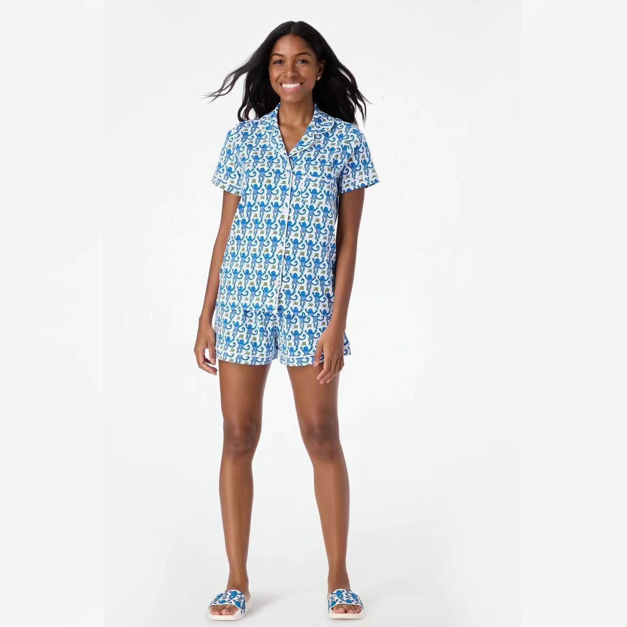 New slim home outfit short sleeved shorts set for women