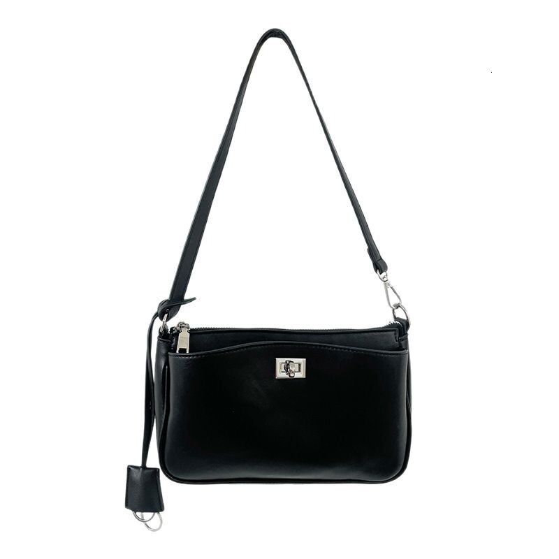2025 Spring And Summer New Simple Literary Niche Leisure Shoulder Bag Korean Version Of Solid Color Everything Stylish Locking Handbag Designer Bag