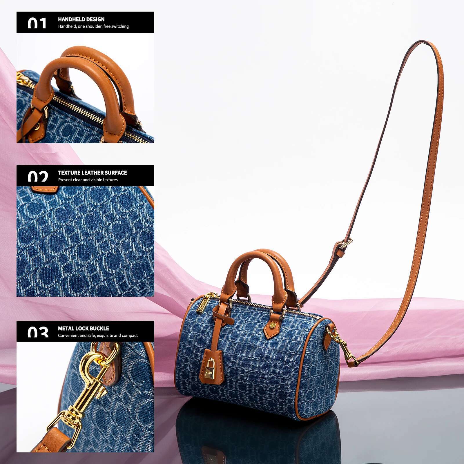 Shoulder Bag 2025 New Cowboy Splicing Pillow Bag, Casual Party Women's Handbag