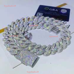 Custom Vvs Moissanite Dia Cuban k Chain Ice Out 18mm Hip Hop Men Jewelry Pendant Necklace Miami