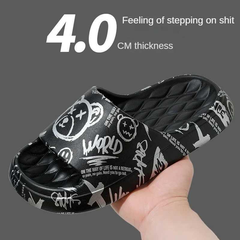 Fi Summer Cartoon Bear Mens Home Shoes Gent N-Slip Soft Indoor Slide Lithe Cosy Sandals Couple Slide 05XJ250326
