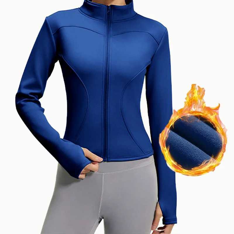 Aithuug winter warm wool slim fit jacket running jacket long sleeved yoga slim fit jacket W250326