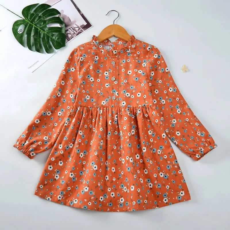Baby Girl Spring and Autumn Princess Dress 2025 New Childrens Flower Cotton Long Sleeve Childrens Clothing Par Dress Casual Clothing W250326