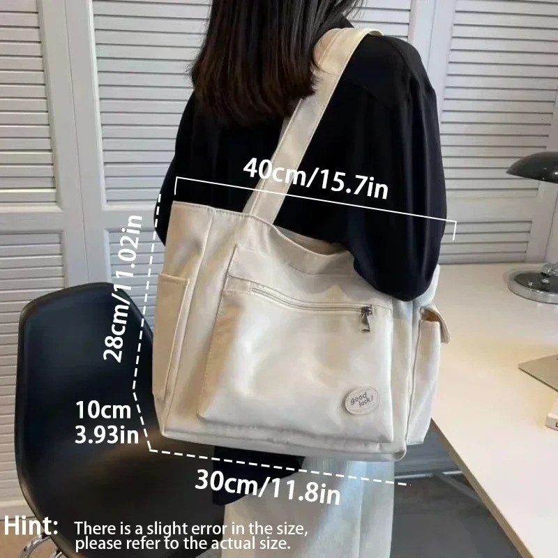 Womens Fashion Shoulder Bag Large Capacity Student Handbag Canvas 250320