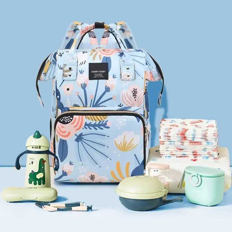 Fashion Print Nappy Backpack Bag Mummy Large Capacity Bag Mom Baby Multi-function Outdoor Travel Diaper Bags for Baby Care StuffC250326