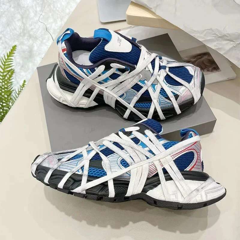 Designer Shoe Brand Design Trend Thick Soled Sports Shoes, Plus Size Lace Up Casual Training Shoes, New Fashion Running Sports Shoes For Women