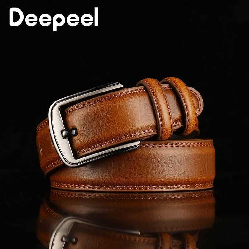 1Pc Deepeel 3.7*110-130cm Mens 2nd Cowskin Leather Belts Male Designer Business Waistband Crafts for Adults Jeans Accessories W250326