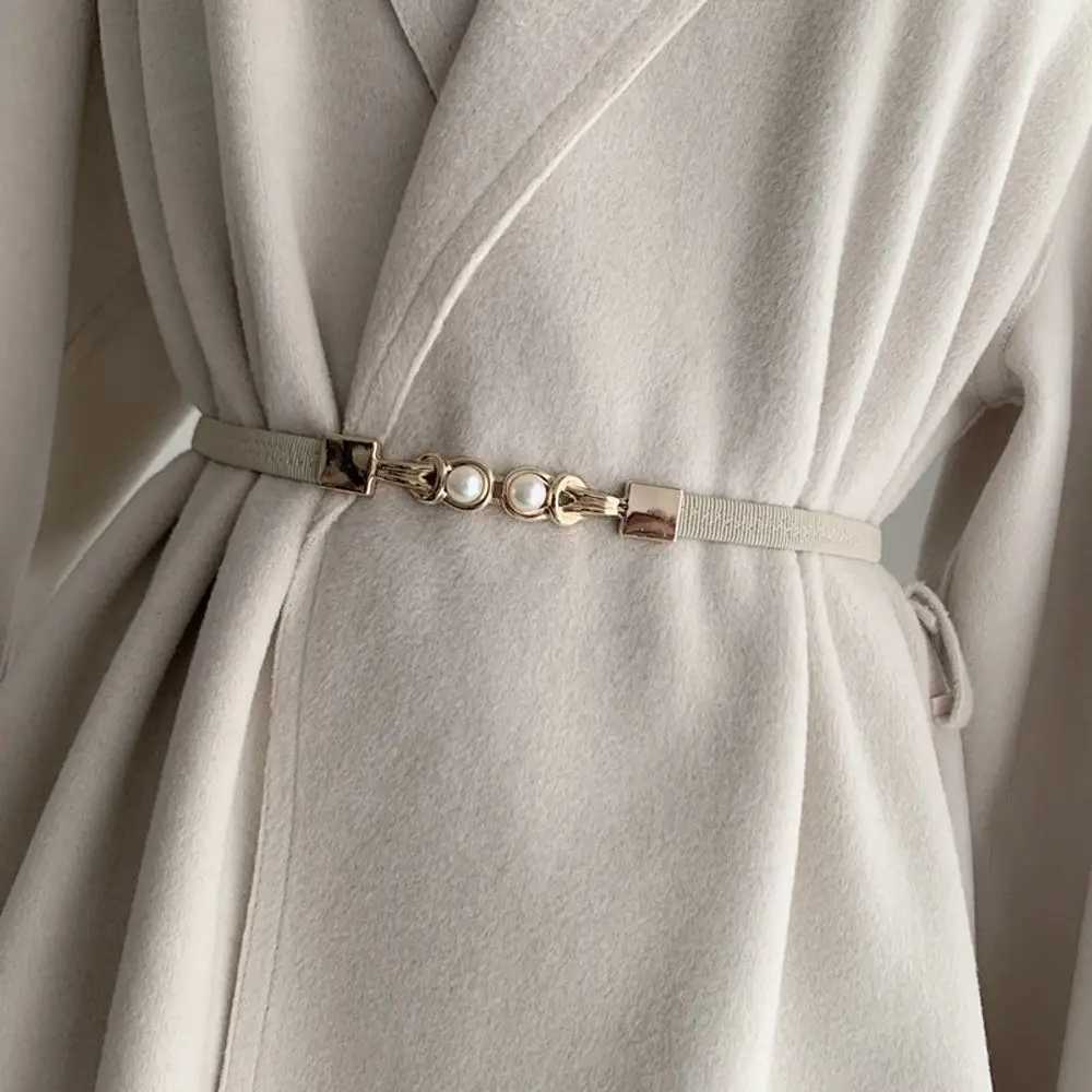 Retro Simple Knot Metal Buckle Womens Solid Color Womens Belt Dress Decorative Thin Belt W250326