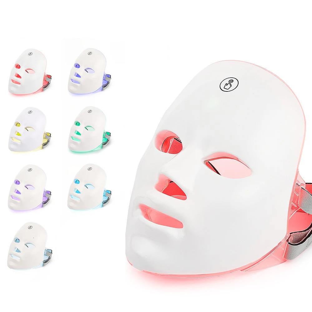7 Colors Led Mask With Neck Red Light Therapy Mask For Skin Tightening Lifting Anti-aging Bio-Light Beauty Whitening Home 250409ww