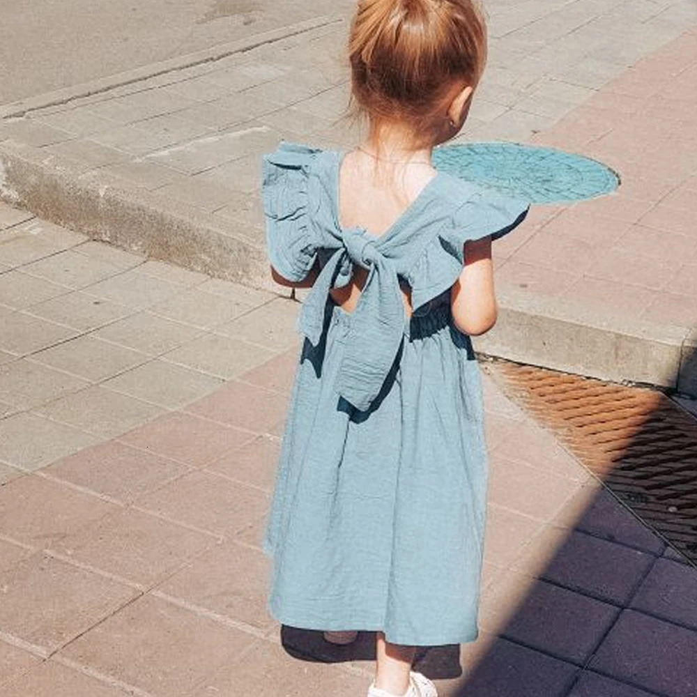 2025 Summer Kids Girls Dress Cotton Linen Sleeveless Outwear Lovely Infant Costume Clothes For Toddler Baby Girls Party Dresses 250326