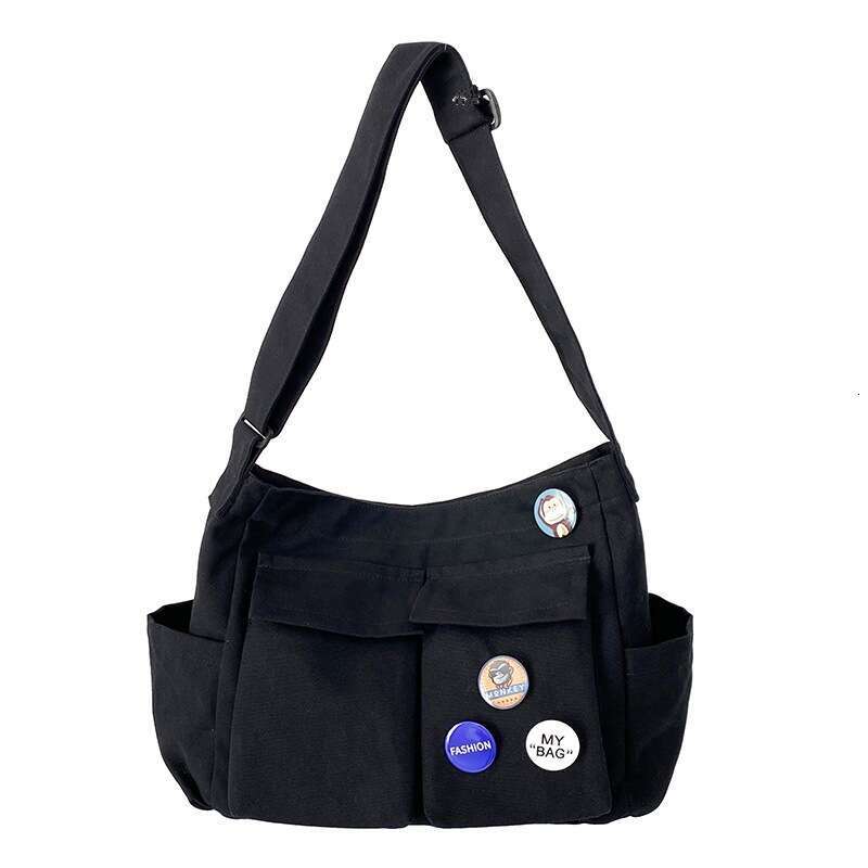 Canvas 2025 new Korean version crossbody men's trendy brand Ruiying travel large capacity shoulder armpit women's bag