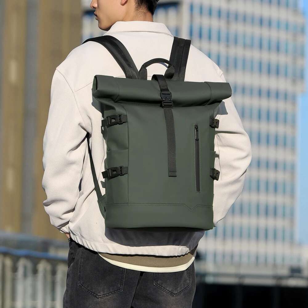 Waterproof Durable Outdoor Roll Top Fashion Casual Backpack For Hiking Travel Men Women Daily Commute