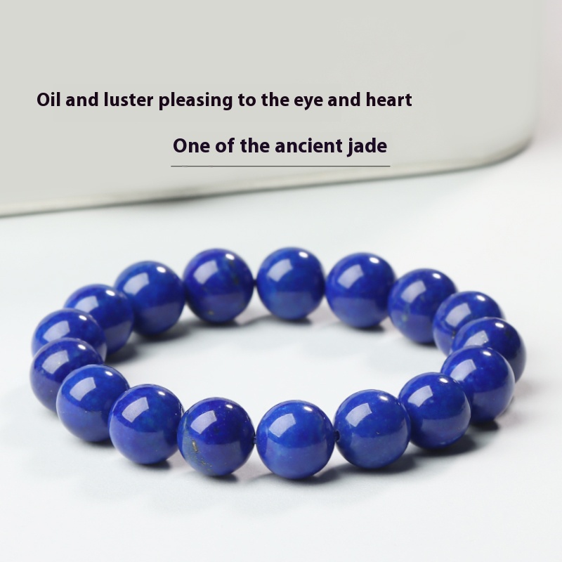 Lapis lazuli old mine material sapphire blue grade loose beads single circle men's and women's blue crystal bracelet