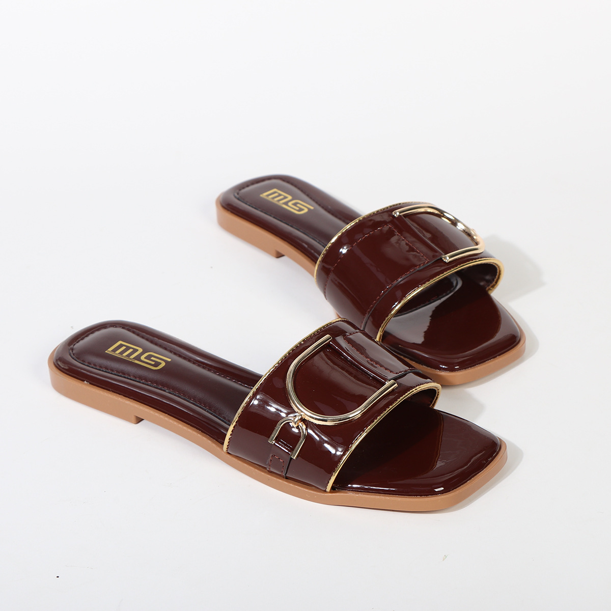 free Shipping new design Slippers for women flat sandals fashion summer casual square Toe slipper outdoor Indoor shoes women plus size 42