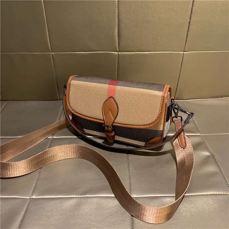 Canvas Genuine Leather Women 2024 Trend Underarm Bag Striped Shoulder Crossbody Handbags Designer Hand Bags Ladies