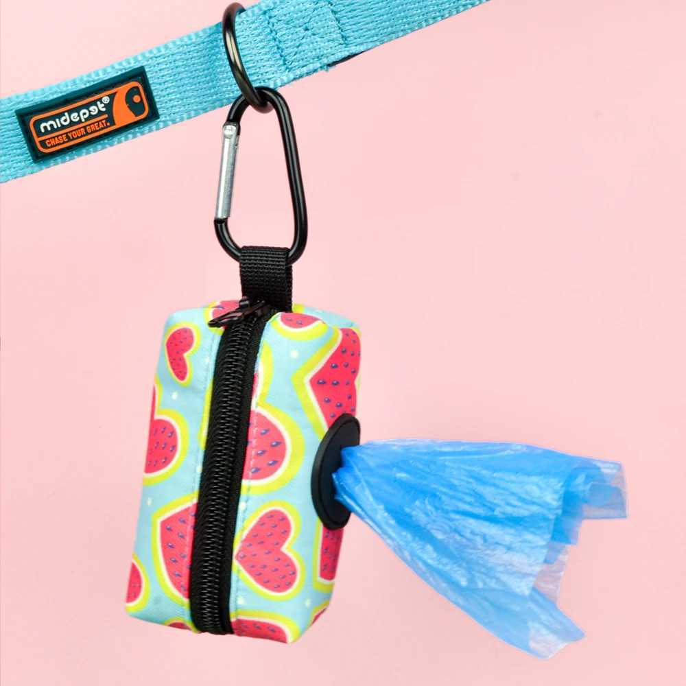 3 pieces/SetWatermelon Love high-quality dog collar and belt with poop bag holder set soft and breathable lining X250326