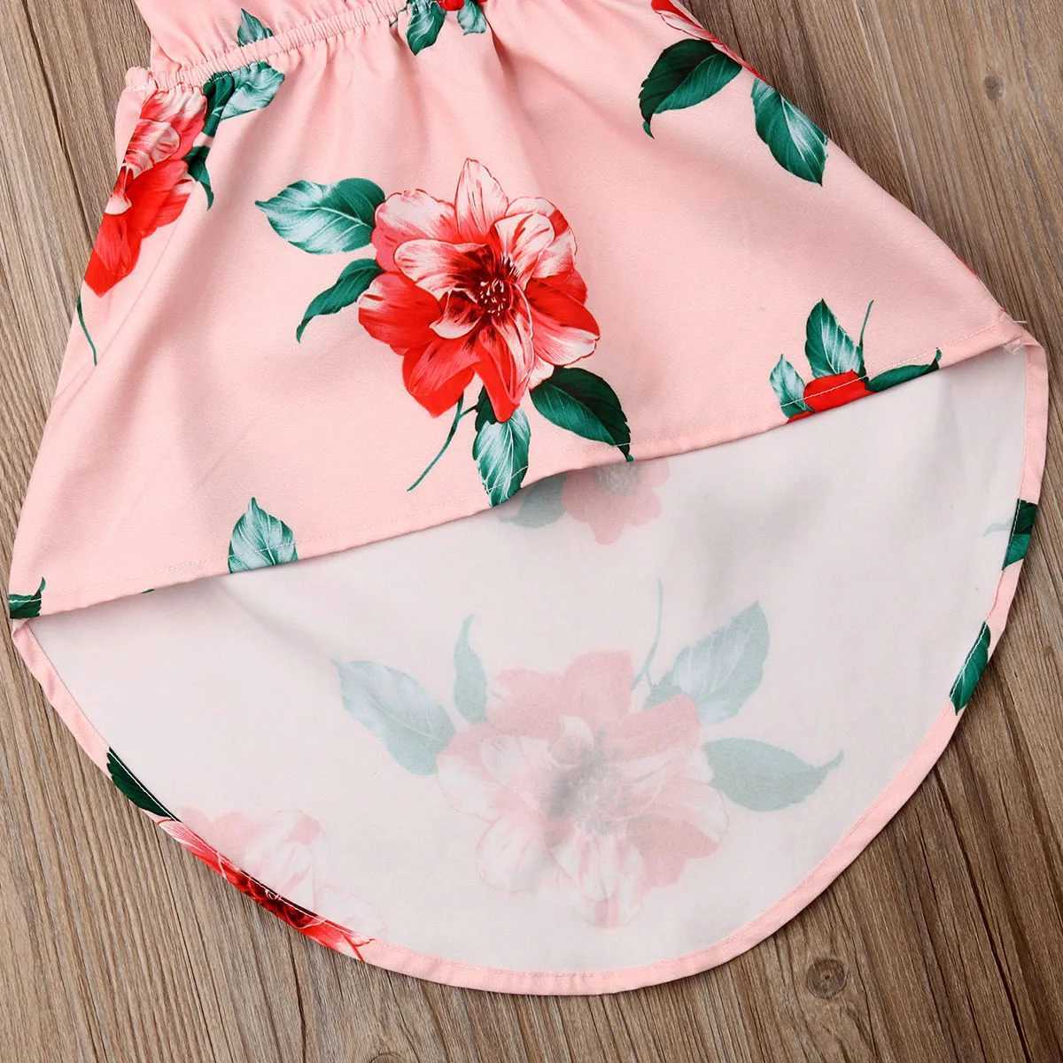 2023 British Fashion Summer Preschool Children Baby Girls Sleeveless Clothes Backless Pageant Dress Casual Sundress W250326
