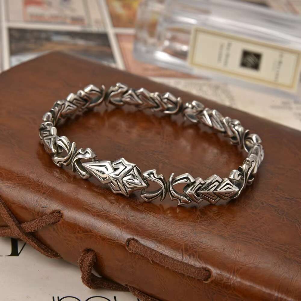 S pure aging craftsmanship antique style Thai sier bracelet