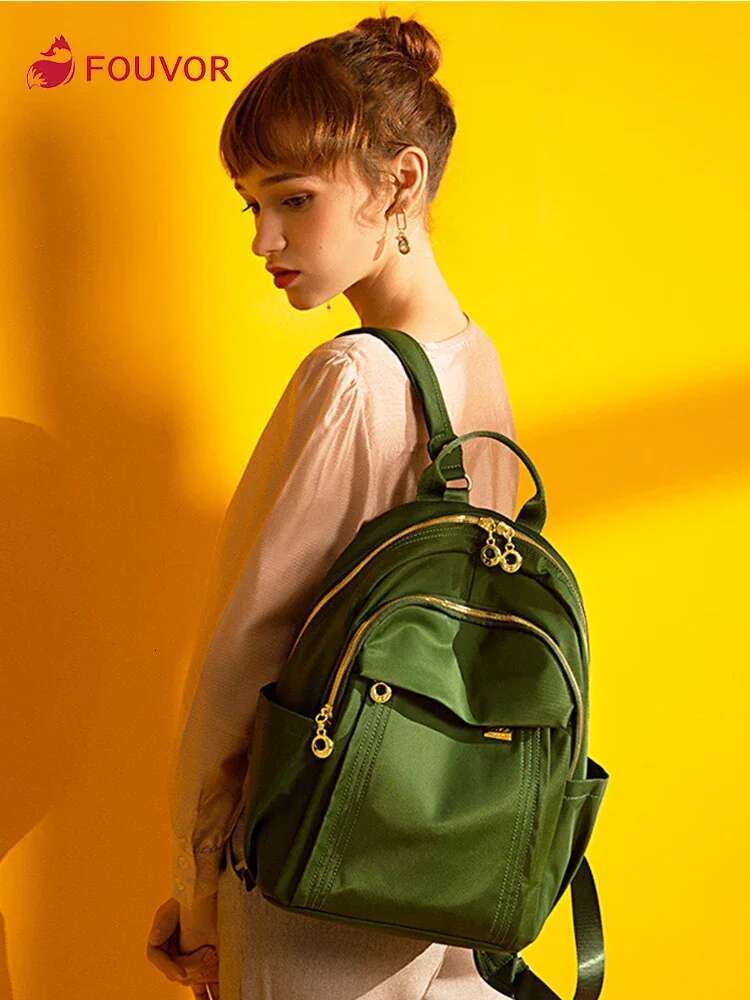 Fouvor Nylon Waterproof Backpack For Women Design Fashion Casual Large Capacity Light Backpacks Travel School Bag 6013-10
