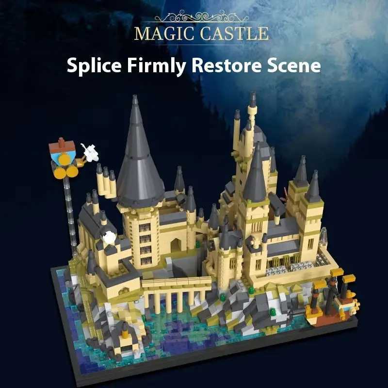 Micro M2050 Magic World Medieval Castle Moc Building Brick Model Assembly Hogwarts Blocks CHIldrens Gift ToysXJ250326