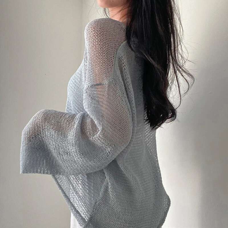 Ddmyshoesvip New Women V Neck Long Sleeves Tops Female Sunscreen Shirts Vintage Solid Color Design Outerwear Casual Sweet Tees