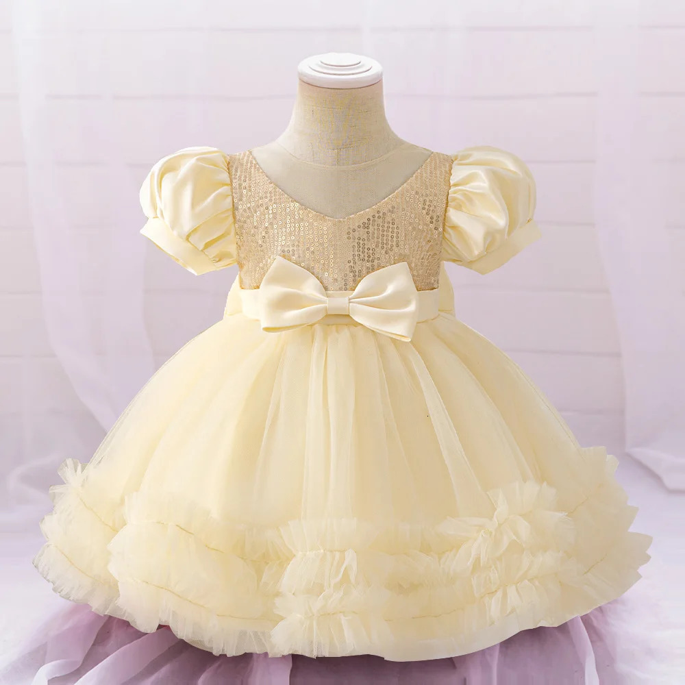 Sequin Baby Girls Party Dresses Fluffy Toddler Tutu 1st Birthday Wedding Prom Gown Infant Princess Dress For Girl Summer Clothes 250325