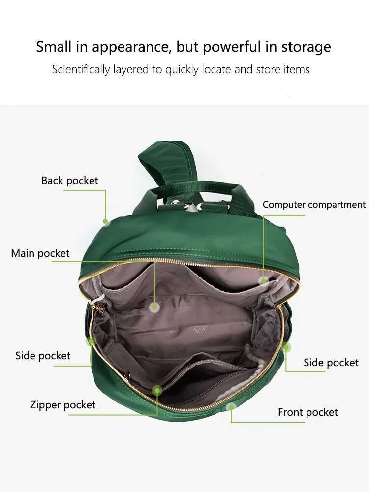 Fouvor Nylon Waterproof Backpack For Women Design Fashion Casual Large Capacity Light Backpacks Travel School Bag 6013-10