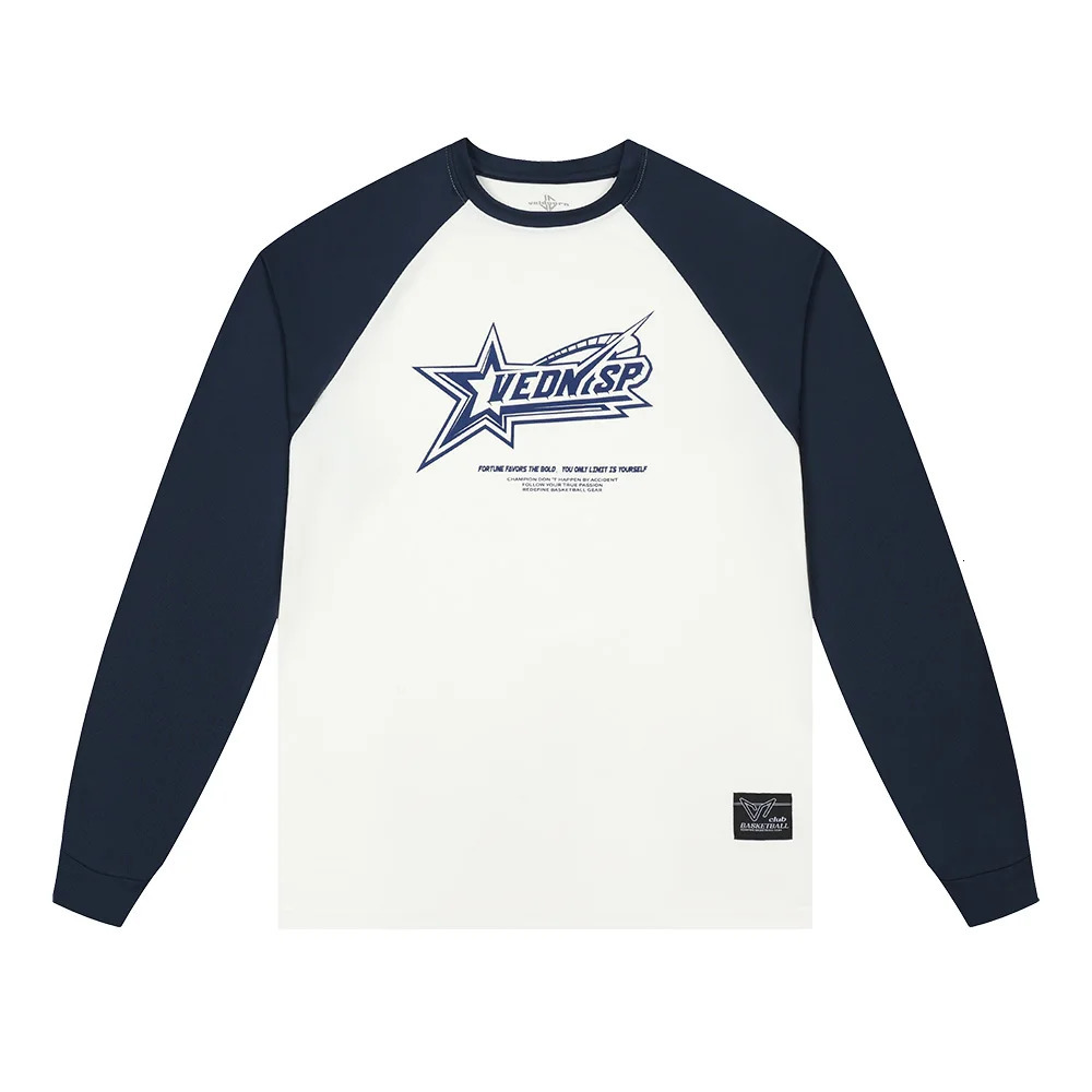 Splicing printed mens long sleeved Tshirt breathable spring casual oversized highquality clothing 250326