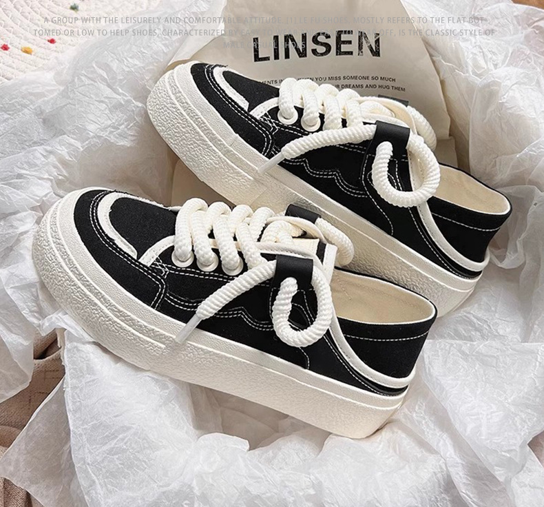 designer shoes 2025 Women's thick-soled canvas white sneakers spring Korean style height-increasing two-way wear versatile skate shoes casual spo