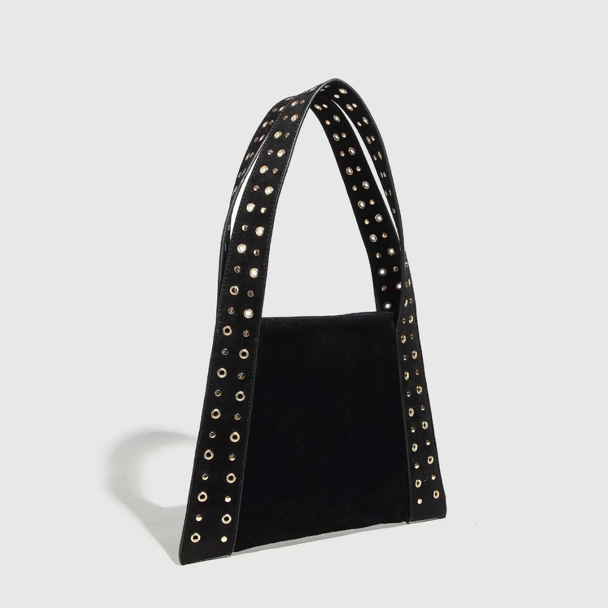 Designer Suede Shoulder Vintage Commuter Rivet Tote Bags Crescent Underarm Solid Color Trendy Armpit Bag