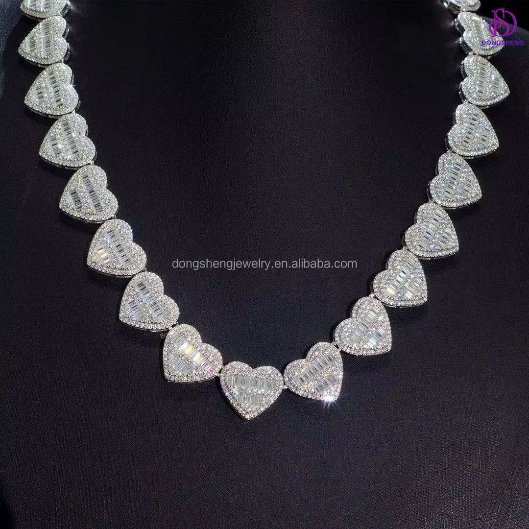 2023 New Arrival Competitive Price Cross Bling Cuban Link Chain Moissanite Infinity H
