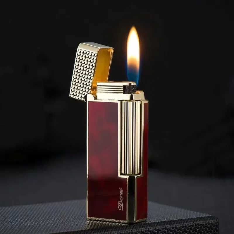 New Business PING Bright Sound Gas Lighter Compact Jet Butane Cool Metal Cigar Lighter Grinding Wheel Pipe Cigarette AccessoriesC250326