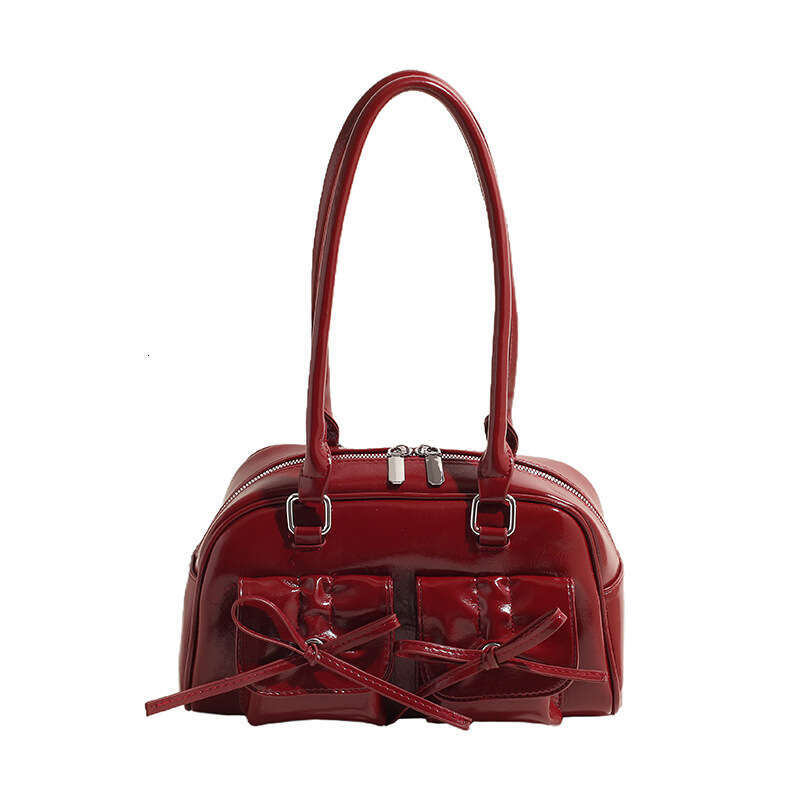 2b Trendy women's 2024 new niche stick hand-held one shoulder crossbody bag, bow tie, spicy girl underarm bag