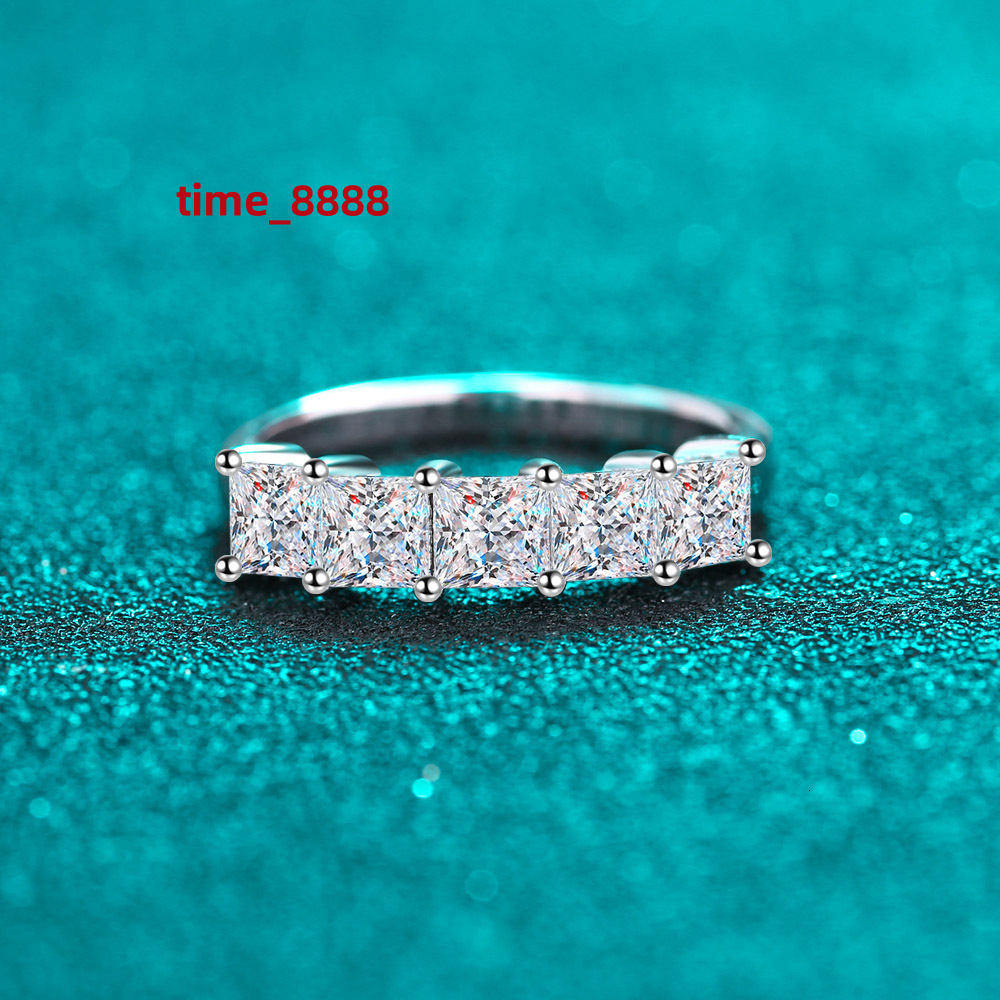 Womens Princess Cut Moissanite Ring in 925 Sterling Silver