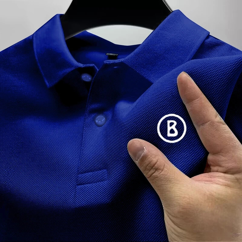 mens polo shirt summer fashion exquisite letter printed short sleeved Tshirt business casual top clothing 250326