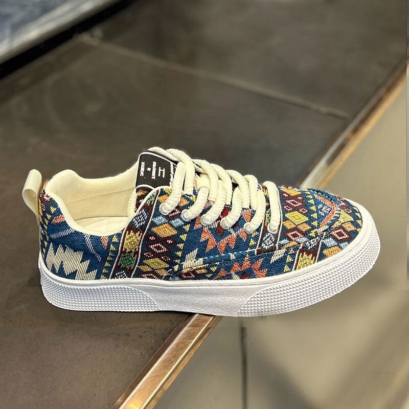 Designer Shoes 2025 Women's Spring And Autumn New Style Niche Design Color Blocked Breathable Fabric Soft Sole Comfortable Casual Versatile Sport