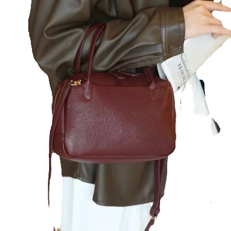 Natural Cow Genuine Leather Handbags Women High Quality Shoulder Bag Female Fashion Retro Designer Cowhide Crossbody Bags