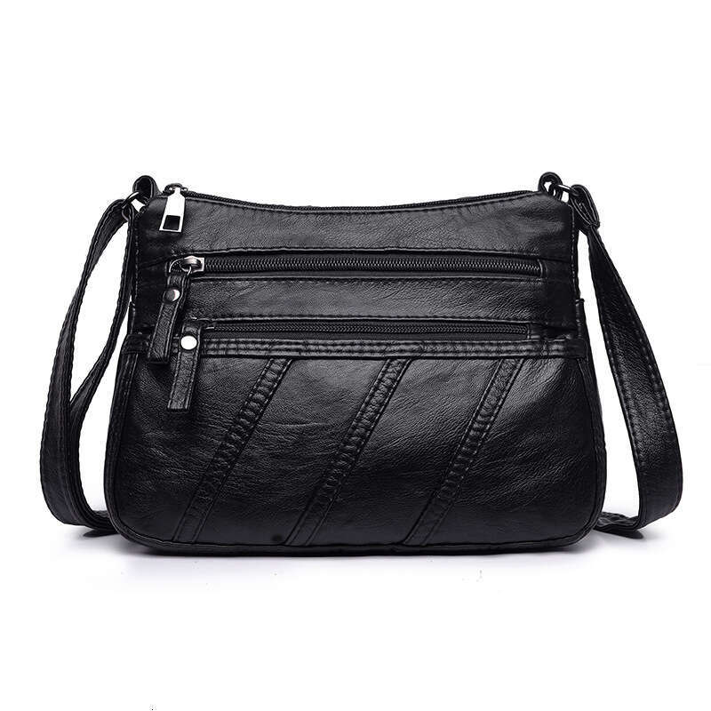 Single Shoulder Mom's 2020 New Washed Soft Leather Women's Large Capacity Middle aged and Elderly Crossbody Bag