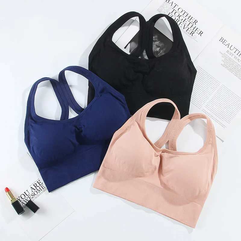 Solid color sexy fashion sports bra breathable steel wire pad push up sports top fitness gym yoga exercise bra sports top W250326