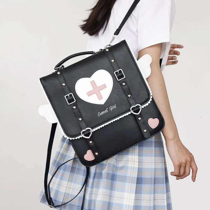 2025 Fashion Women Leather PU Sweet Backpack Large Capacity Bags Rivet Backpacks Student School Bag Bolso Mujer