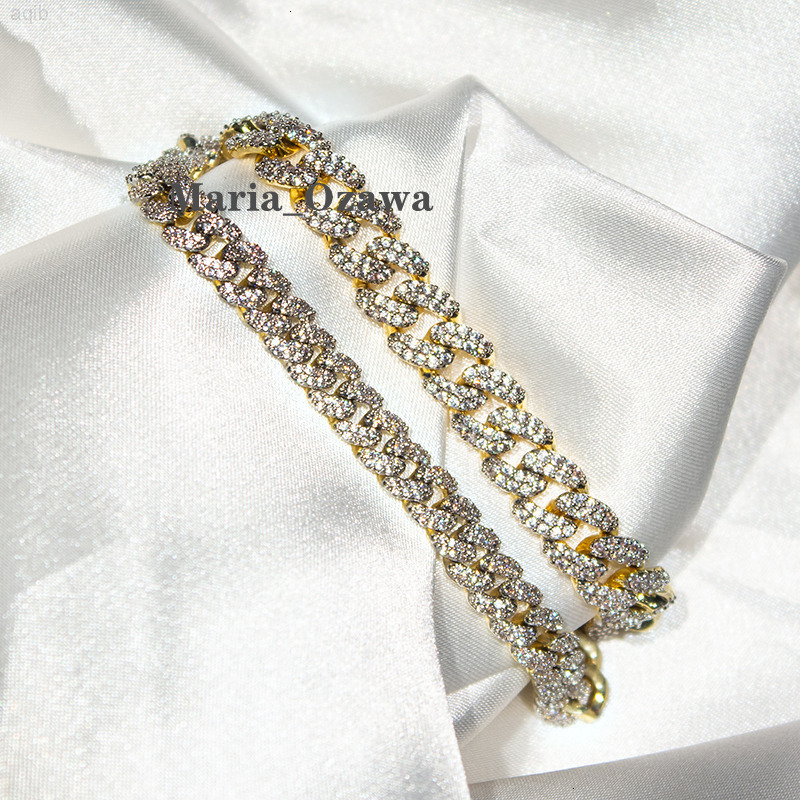 Hip Hop Jewelry 925 Sterling Silver 8mm Width Vvs Moissanite Diamond Chain Iced Out Moissanite Cuban Link Chain