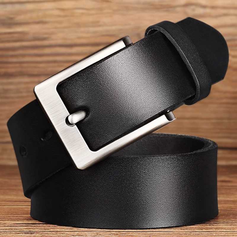 Mens leather belt high-quality metal buckle denim belt denim casual belt business belt denim waist belt W250326