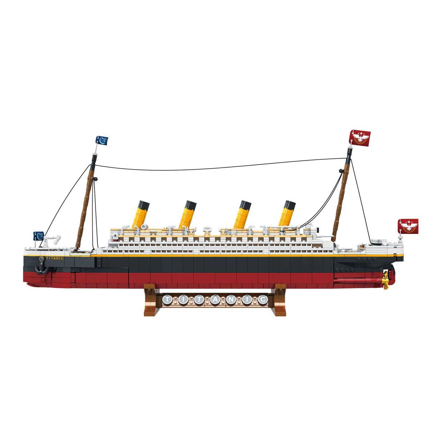 2025 New Large Titanic Creative Model Building Block Set Adult Challenge Giant Titanic Cruiser Model Building Set ToyXJ250326