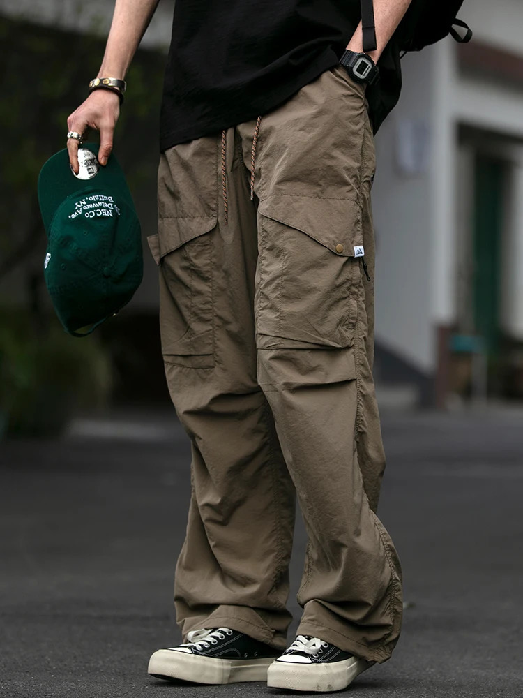 Spring and summer Korean outdoor waterproof cargo pants mens clothing Harajuku casual breathable pants men 250324