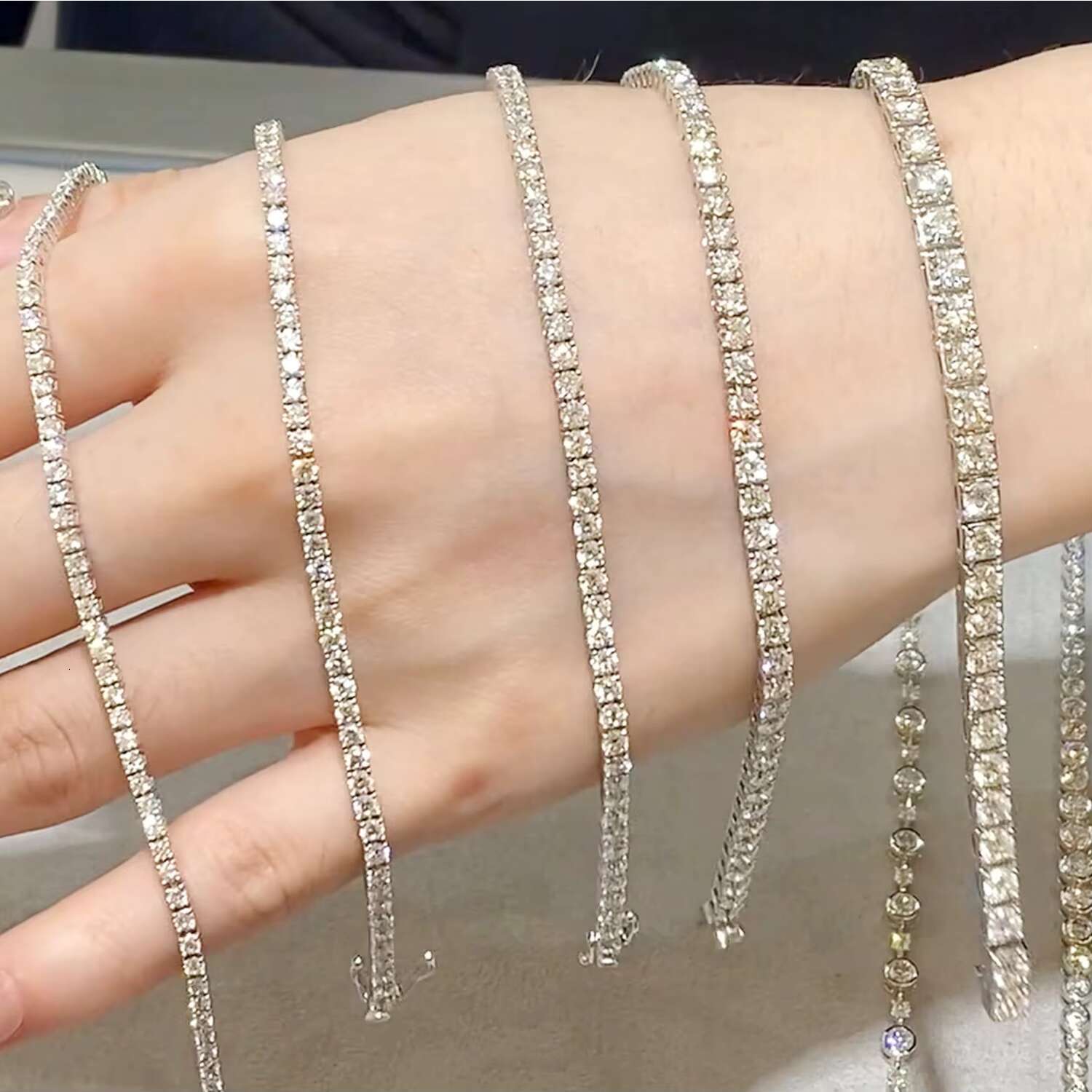 3mm Moissanite Jewelry Tennis Chain Bracelet Hip Hop Moissanite Tennis Bracelet